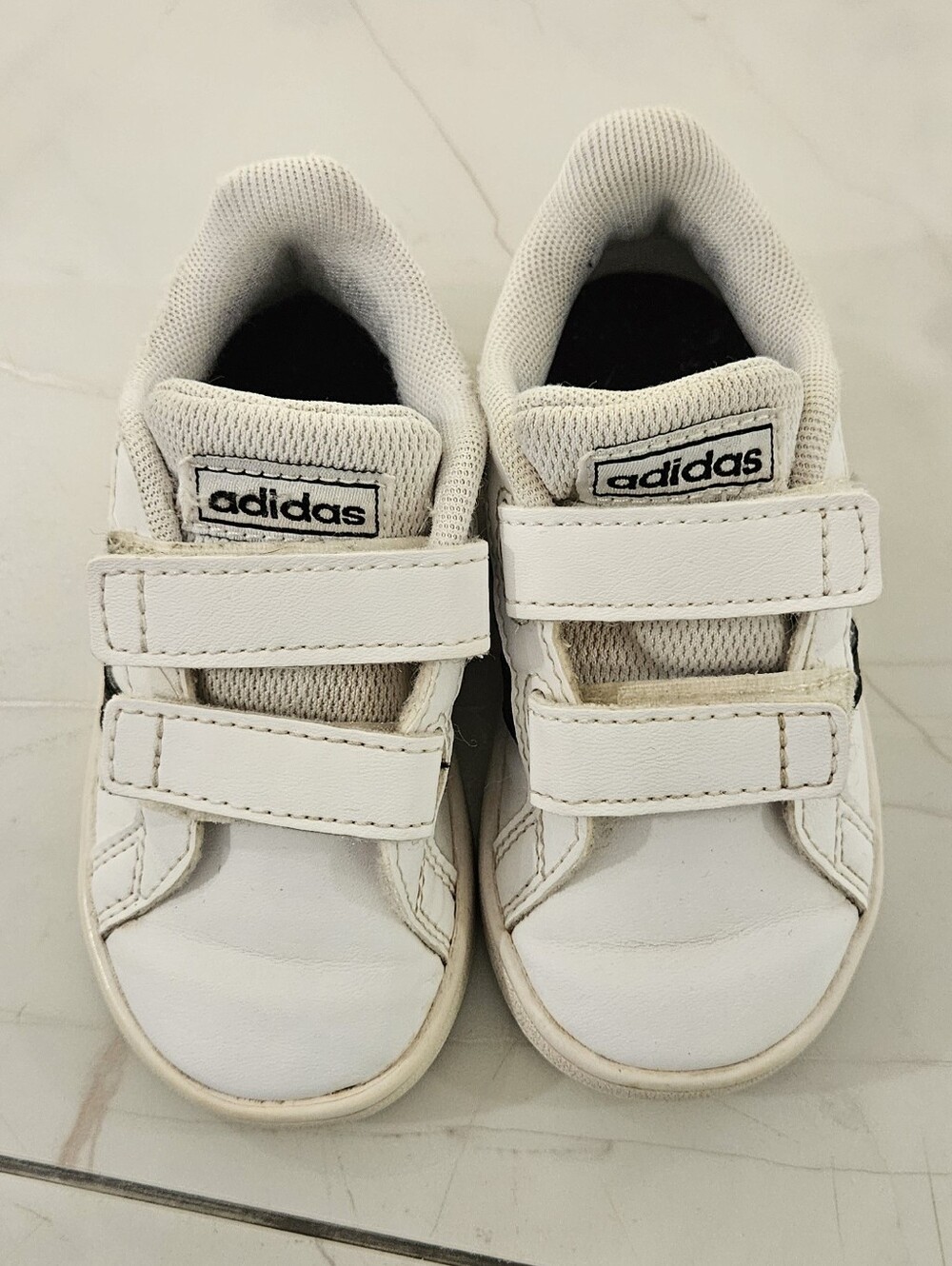 adidas Kids White Velcro Strap Casual Sneakers